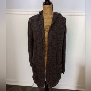 Barefoot Dreams CozyChic Lite Style 905 Hooded Long Cardigan Lounge S Dark Gray